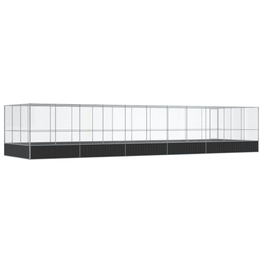 Volière met verlengstuk 1139x307x212 m staal zilverkleurig - Afbeelding 5