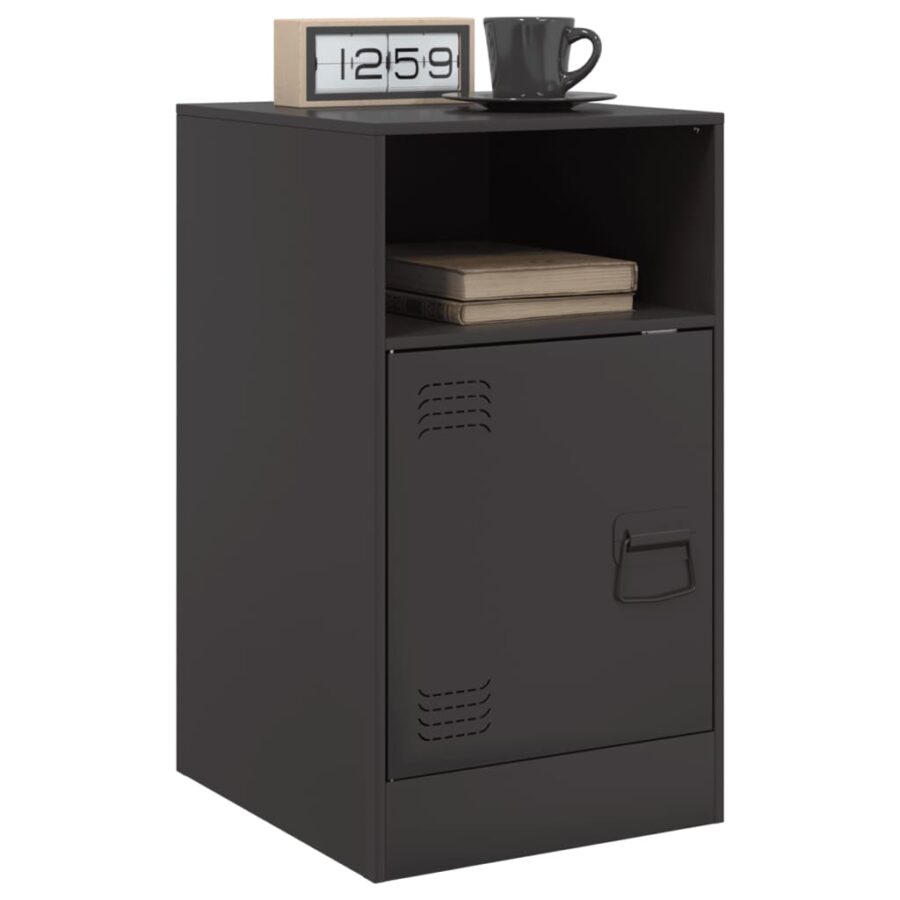 Nachtkastjes 2 st 34,5x39x62 cm staal zwart - Afbeelding 3