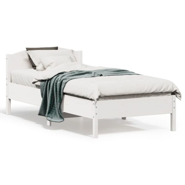 Bedframe zonder matras massief grenenhout wit 90x190 cm