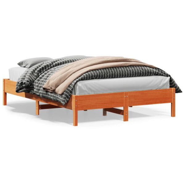 Bedframe zonder matras massief grenenhout wasbruin 160x200 cm
