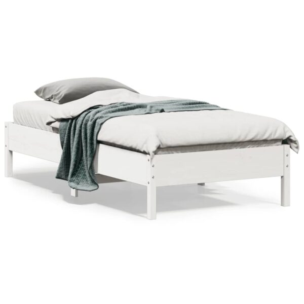 Bedframe zonder matras massief grenenhout wit 90x190 cm