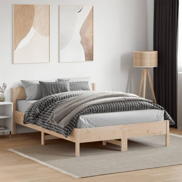 Bedframe zonder matras massief grenenhout 140x190 cm