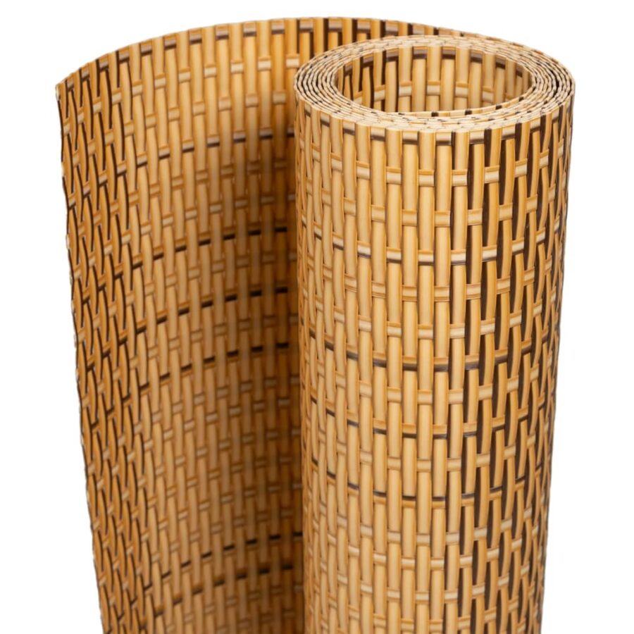 Balkonscherm 400x90 cm poly rattan lichtbruin - Afbeelding 2