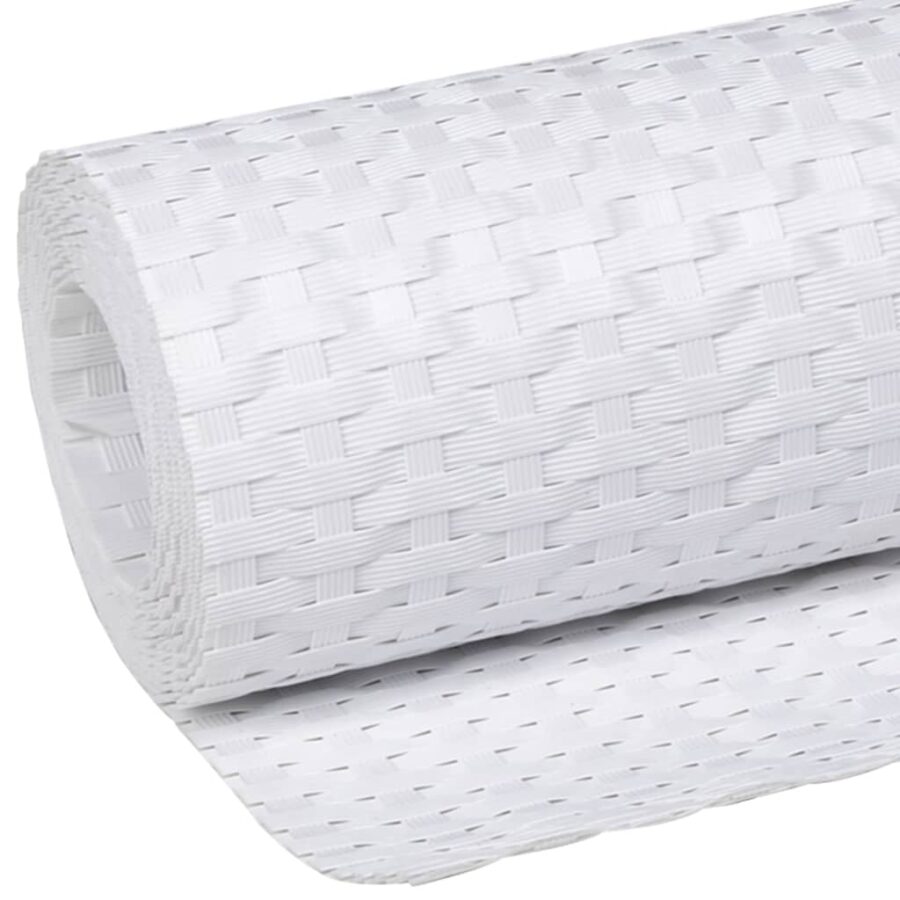 Balkonscherm 300x90 cm poly rattan wit - Afbeelding 7