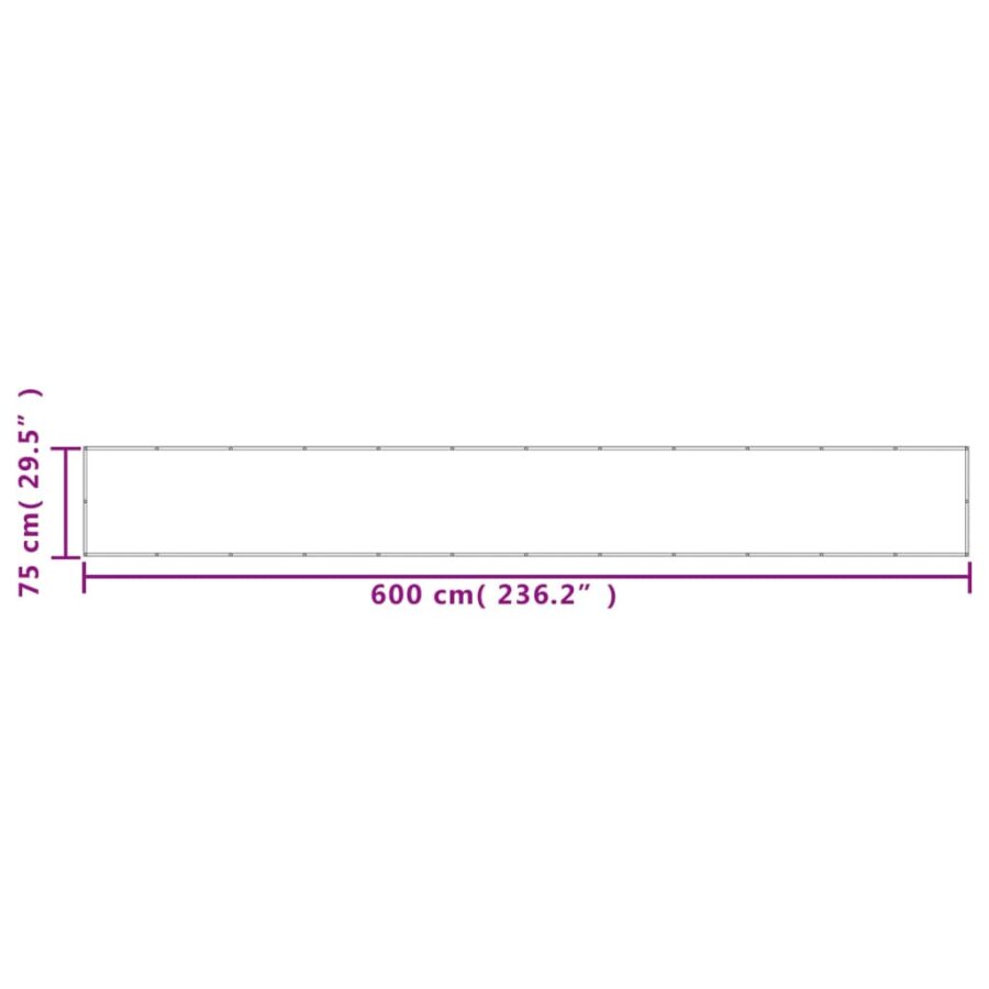 Balkonscherm 75x600 cm 100% oxford polyester zandkleurig - Afbeelding 6