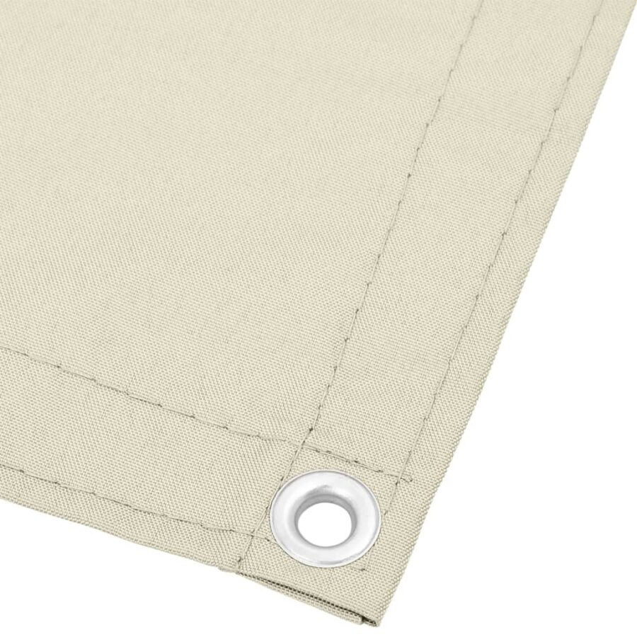 Balkonscherm 120x1000 cm 100% oxford polyester crèmekleurig - Afbeelding 3