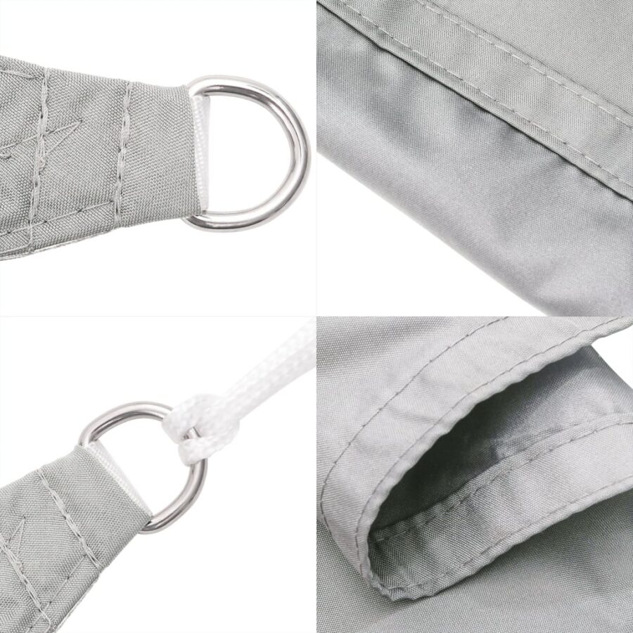 Zonnezeil 3x3 m 100% polyester oxford lichtgrijs - Afbeelding 6