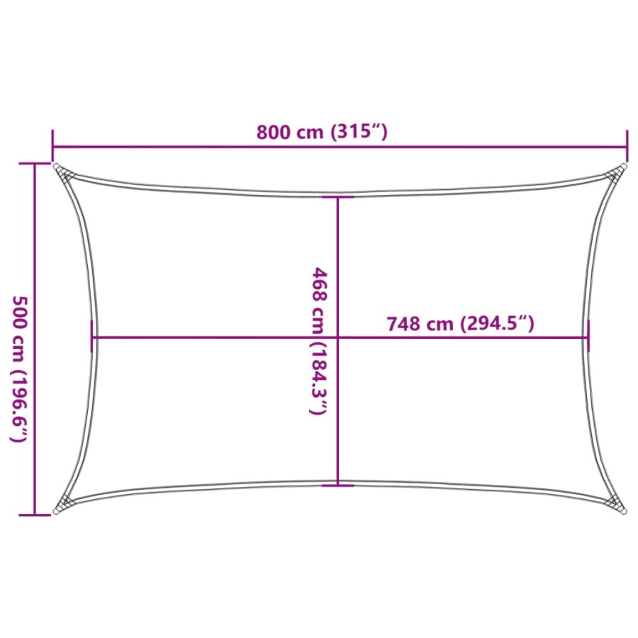 Zonnezeil 8x5 m 100% polyester oxford zandkleurig - Afbeelding 10