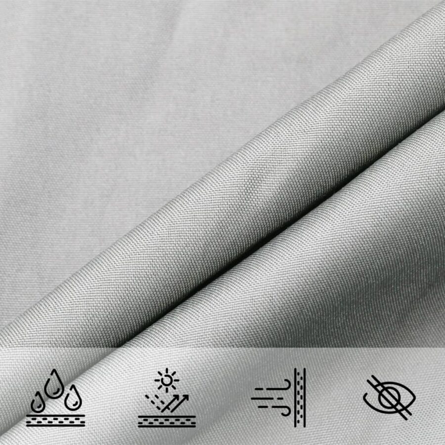 Zonnezeil 6x6x6 m 100% polyester oxford lichtgrijs - Afbeelding 7