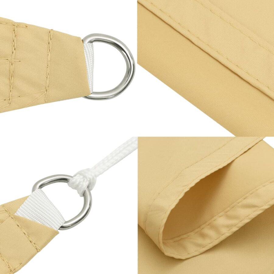 Zonnezeil 7x5x5 m 100% polyester oxford zandkleurig - Afbeelding 6