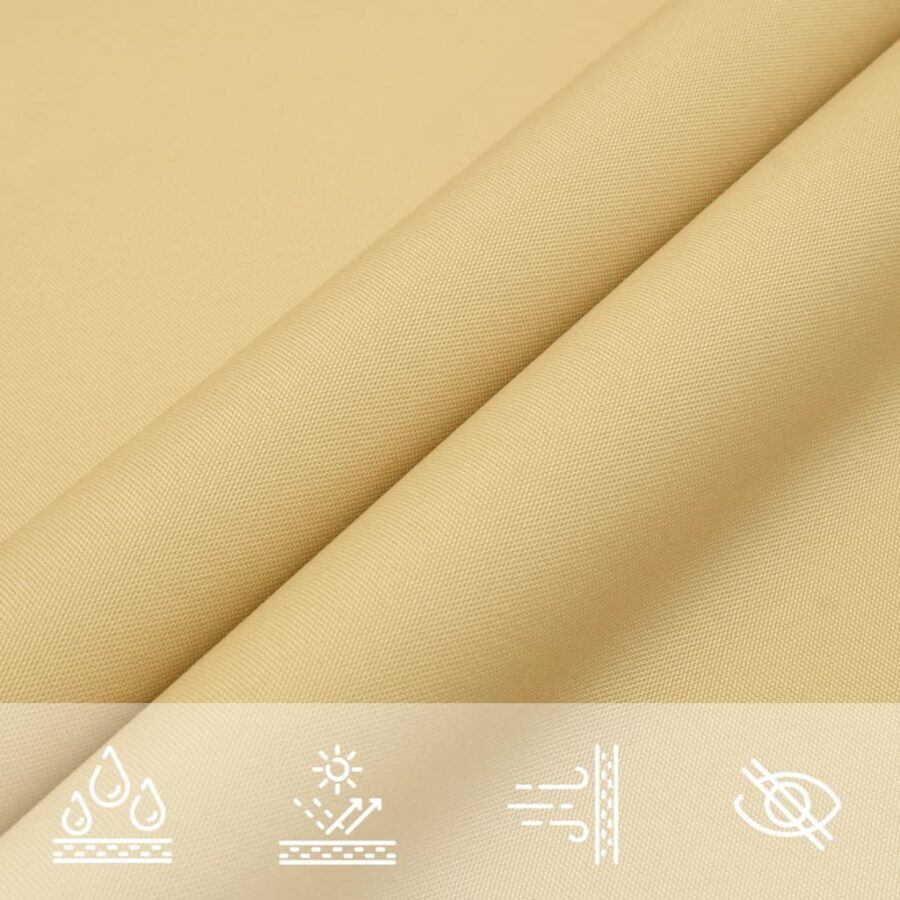Zonnezeil 4x4x5,8 m 100% polyester oxford zandkleurig - Afbeelding 7