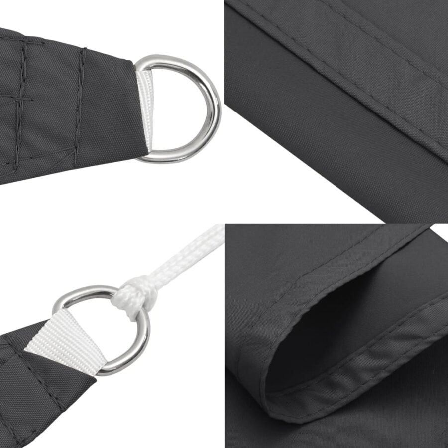 Zonnezeil 2x2x2 m 100% polyester oxford antracietkleurig - Afbeelding 6