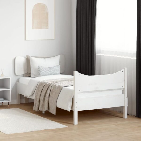 Bedframe zonder matras massief grenenhout wit 90x190 cm