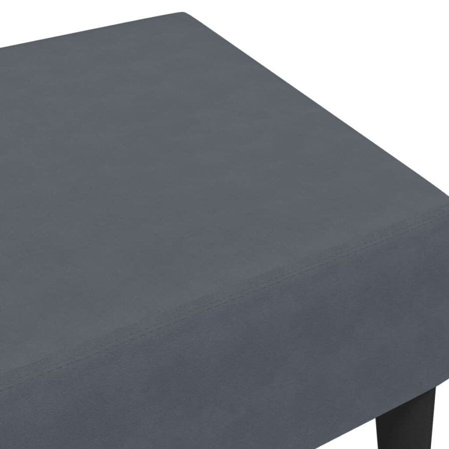 Voetenbank 77x55x31 cm fluweel donkergrijs - Afbeelding 6