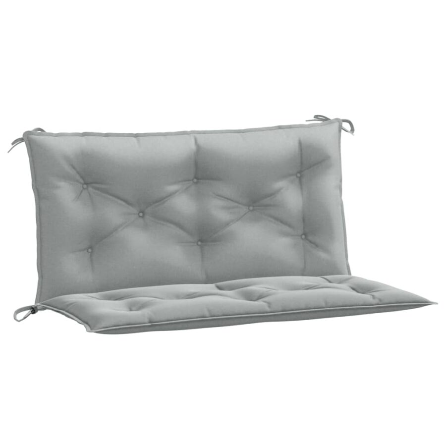 Tuinbankkussens 2 st 100x50x7 cm stof gemêleerd lichtgrijs - Afbeelding 2