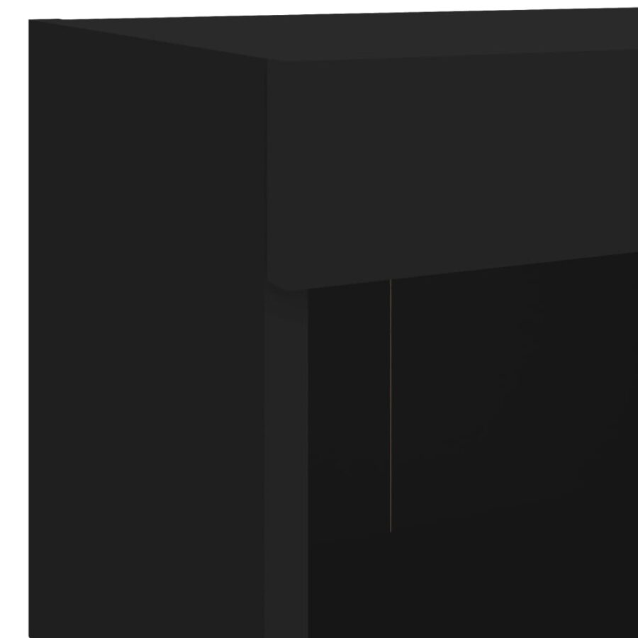 7-delige Tv-wandmeubelset met LED-verlichting zwart - Afbeelding 12