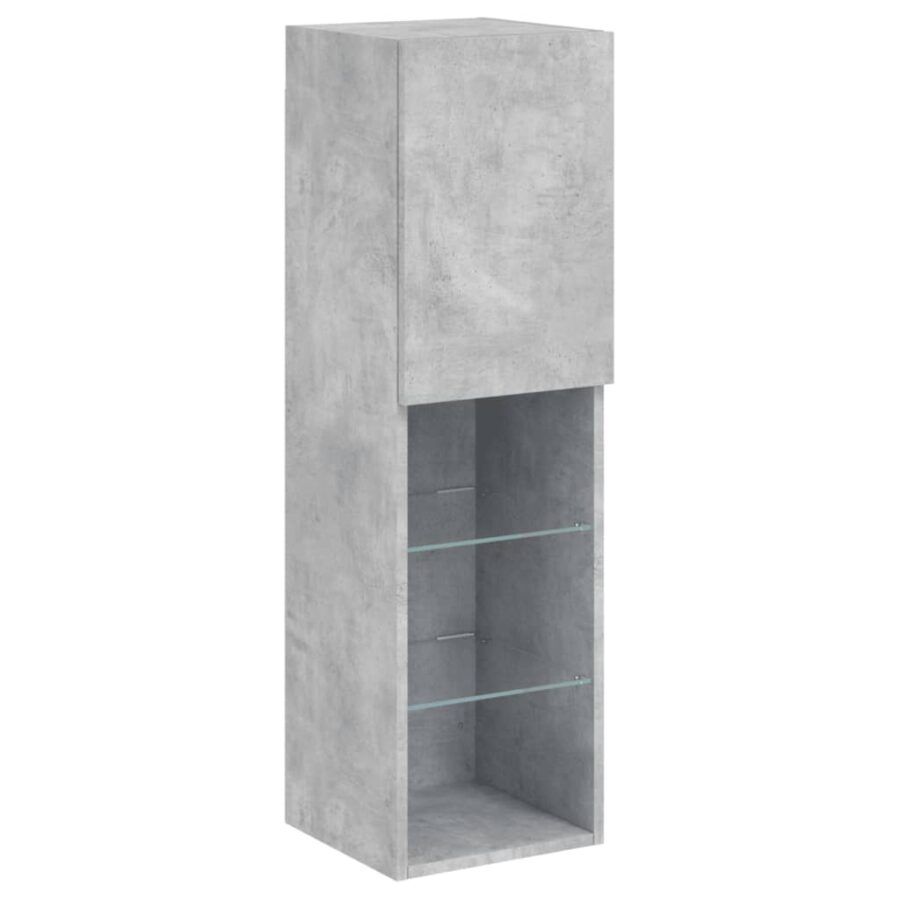 7-delige Tv-wandmeubelset met LED-verlichting betongrijs - Afbeelding 10