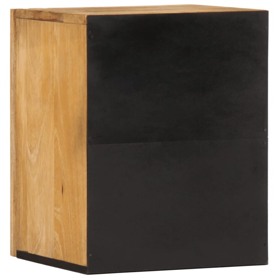Badkamerwandkast 38x34x48 cm massief ruw mangohout - Afbeelding 5
