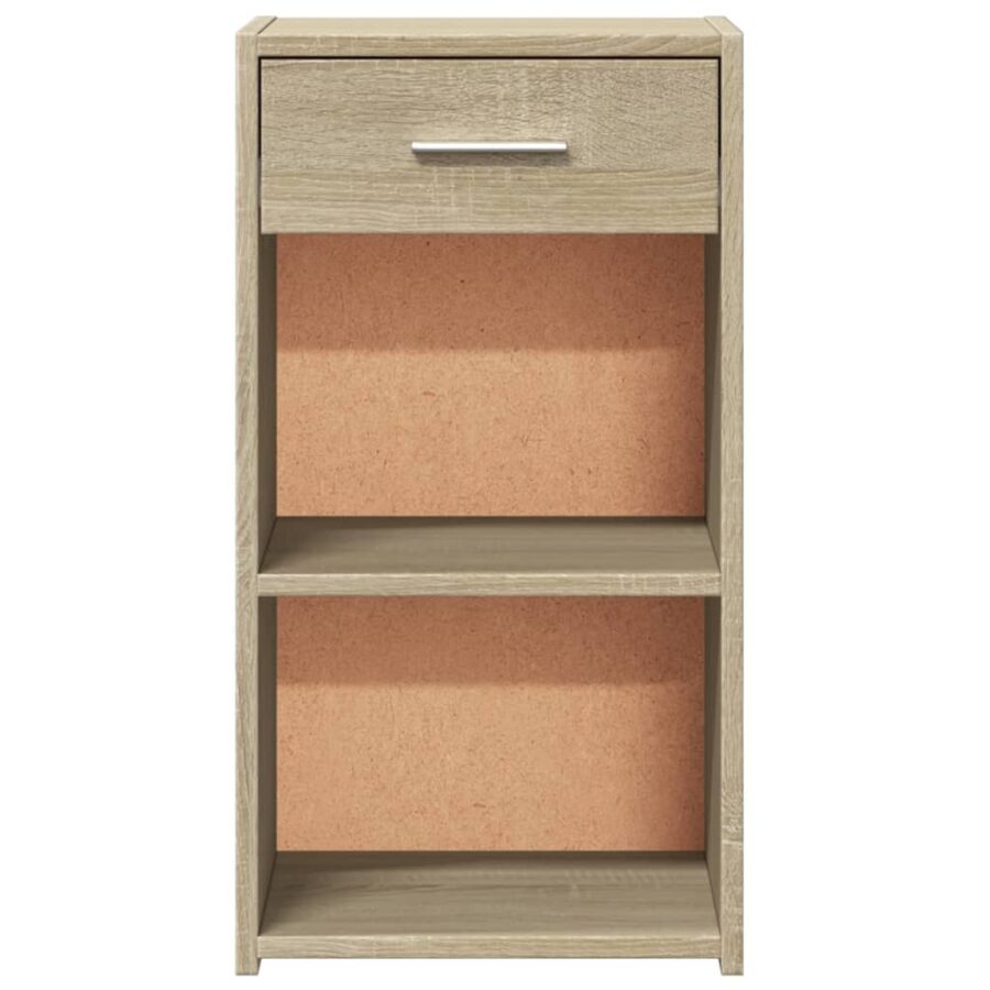 Nachtkastje 35x34x65 cm bewerkt hout sonoma eikenkleurig - Afbeelding 5