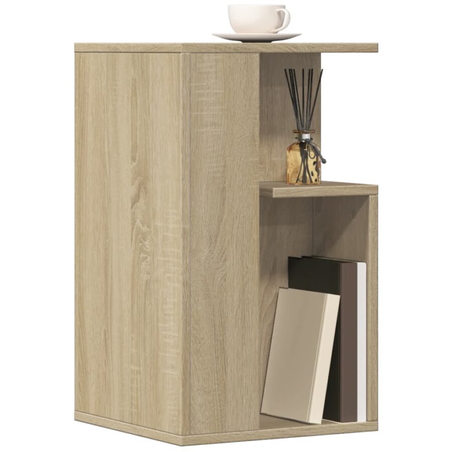 Bijzettafel 35x35x60 cm bewerkt hout sonoma eikenkleurig - Afbeelding 4