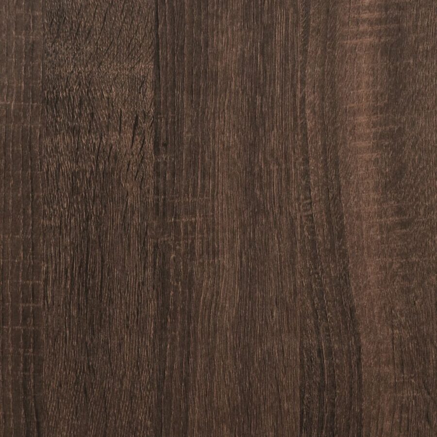 Bijzettafel 35x35x60 cm bewerkt hout bruin eikenkleurig - Afbeelding 9