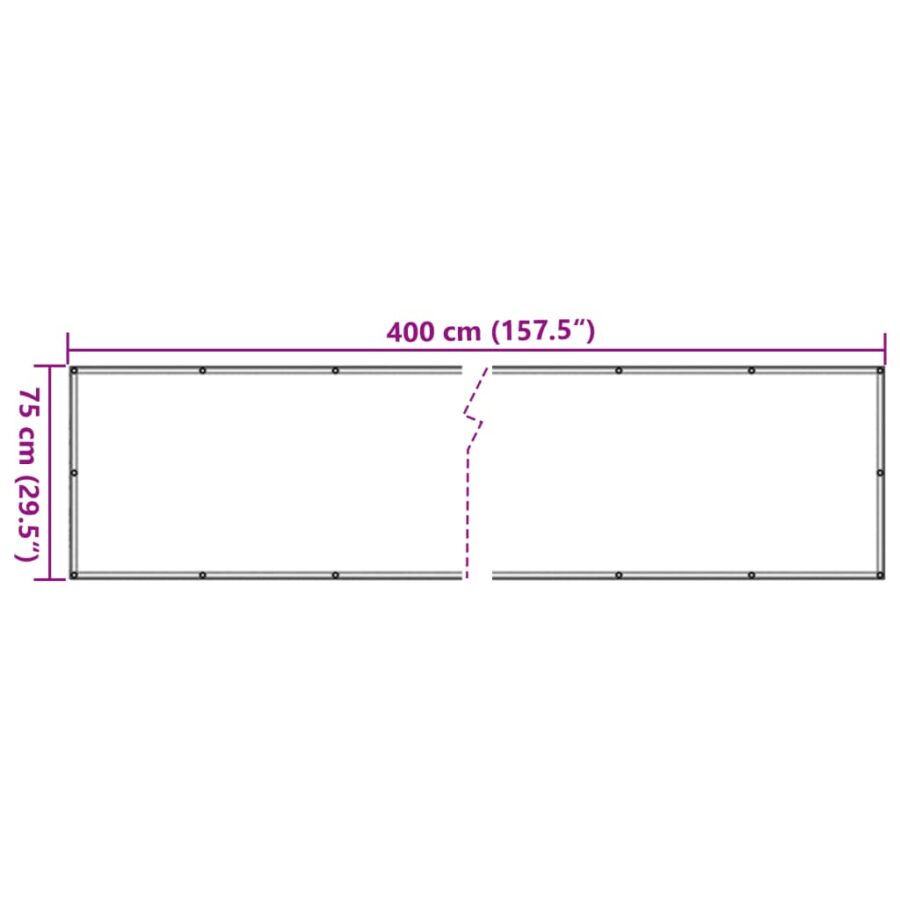 Balkonscherm 400x75 cm PVC antracietkleurig - Afbeelding 6