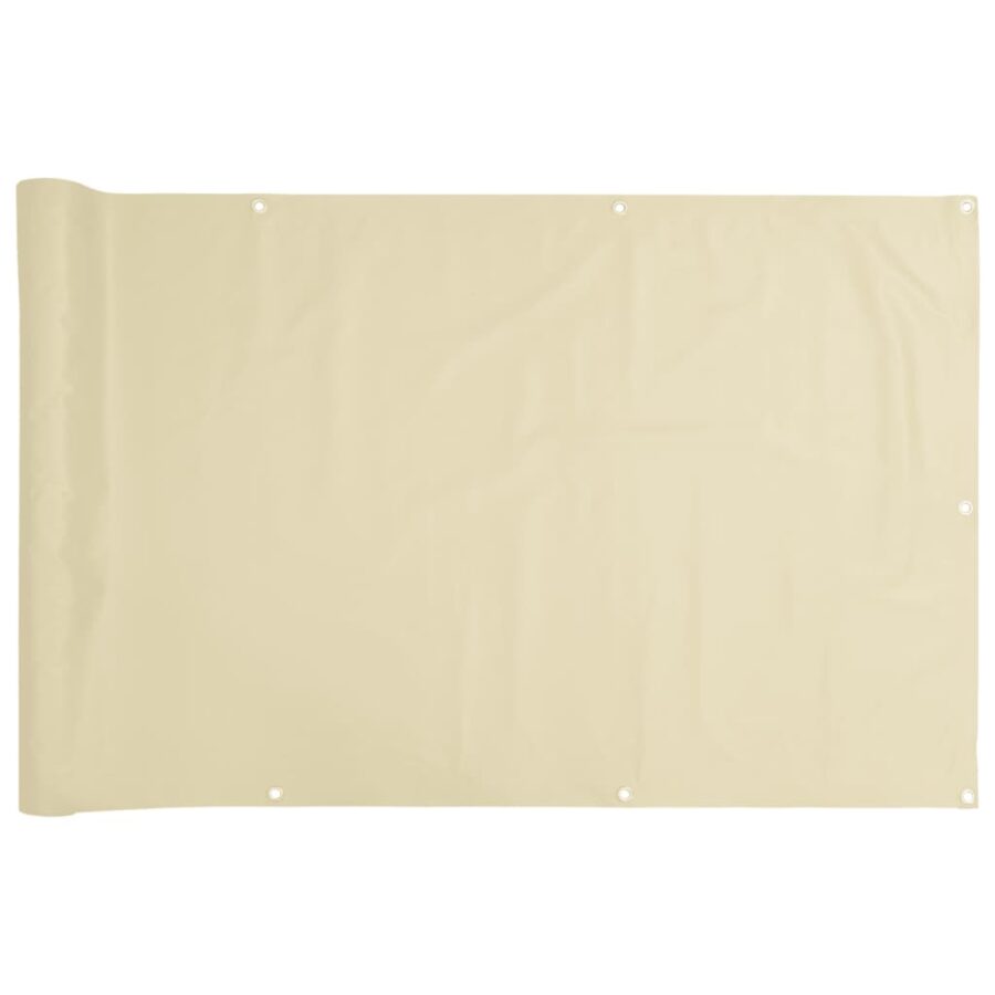 Balkonscherm 400x75 cm PVC crèmekleurig - Afbeelding 2