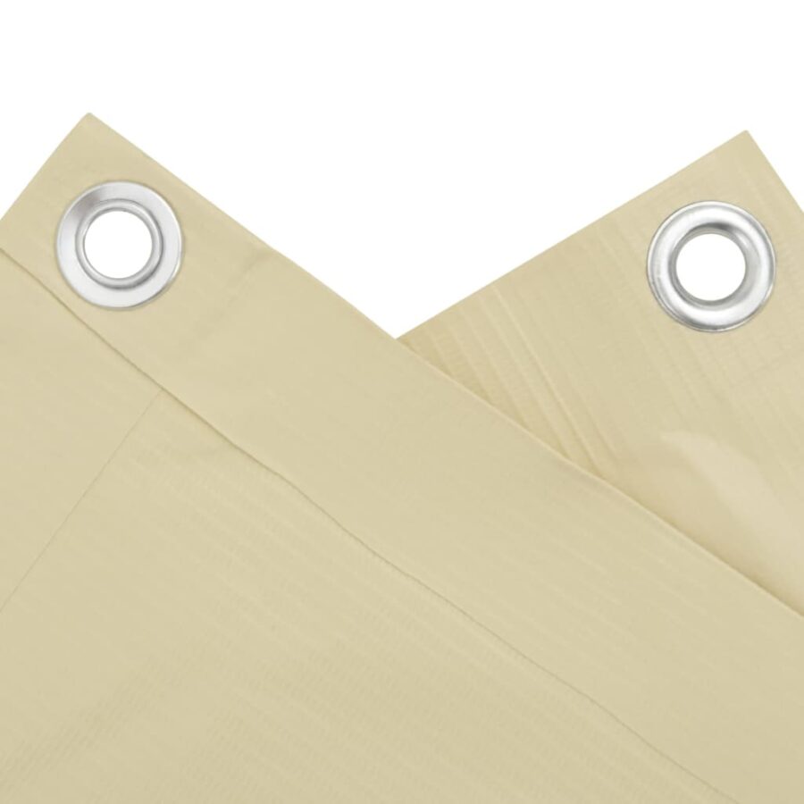 Balkonscherm 700x75 cm PVC crèmekleurig - Afbeelding 4
