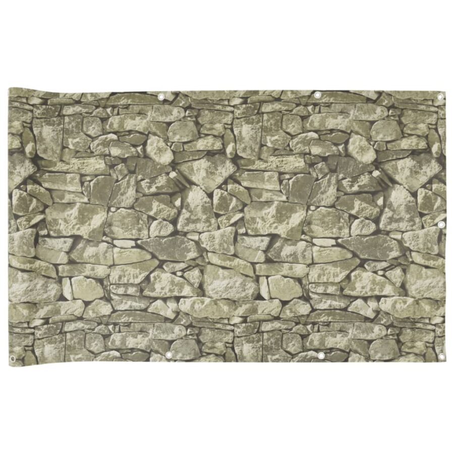 Balkonscherm steenpatroon 1000x75 cm PVC - Afbeelding 2