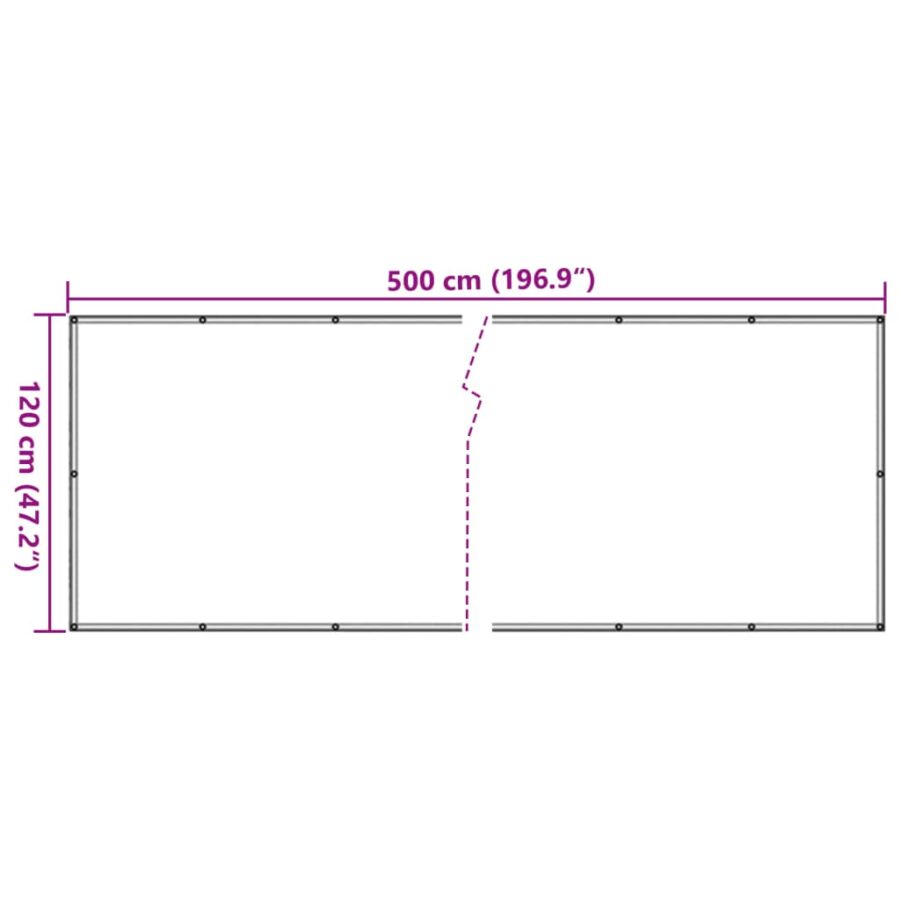 Balkonscherm 500x120 cm PVC antracietkleurig - Afbeelding 6