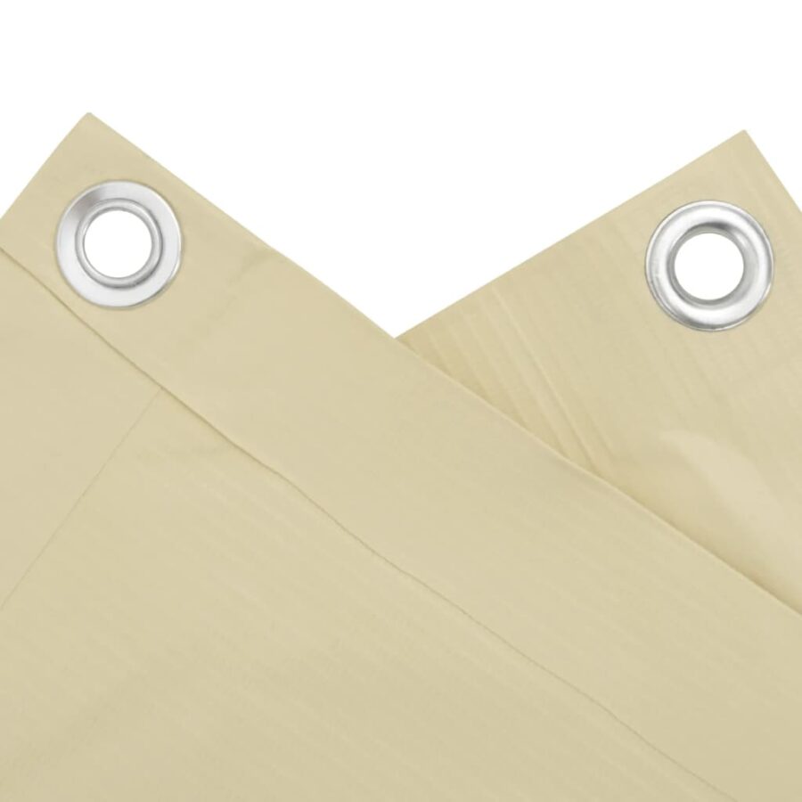 Balkonscherm 700x120 cm PVC crèmekleurig - Afbeelding 4