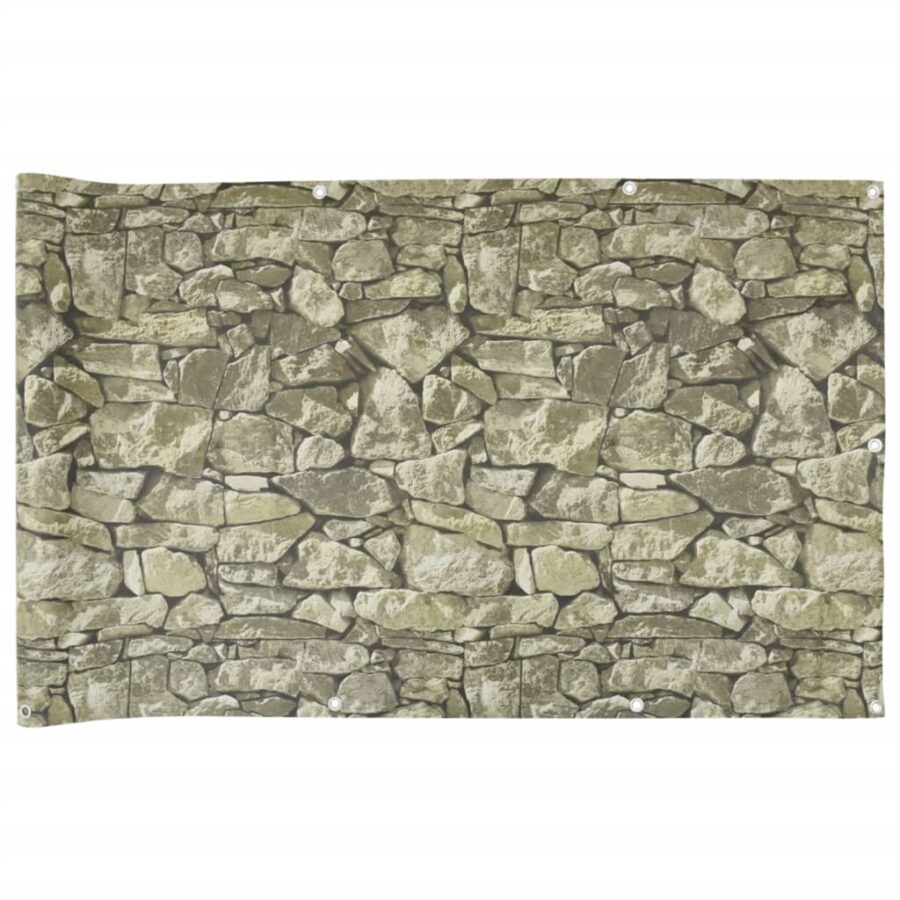 Balkonscherm steenpatroon 1000x120 cm PVC - Afbeelding 2
