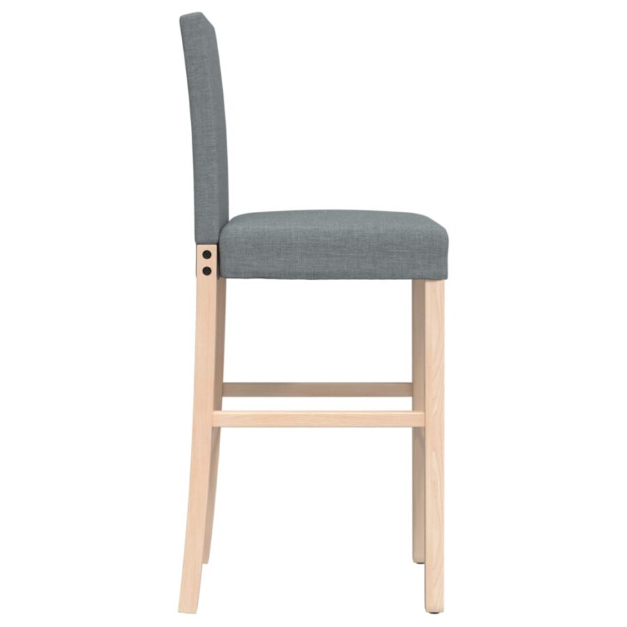 Barstoelen 2 st massief rubberhout en stof - Afbeelding 6
