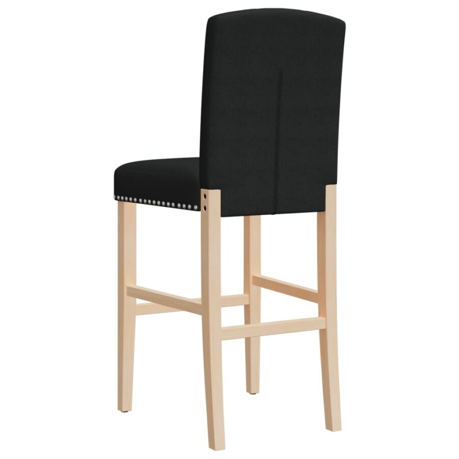 Barstoelen 2 st massief rubberhout en stof - Afbeelding 7