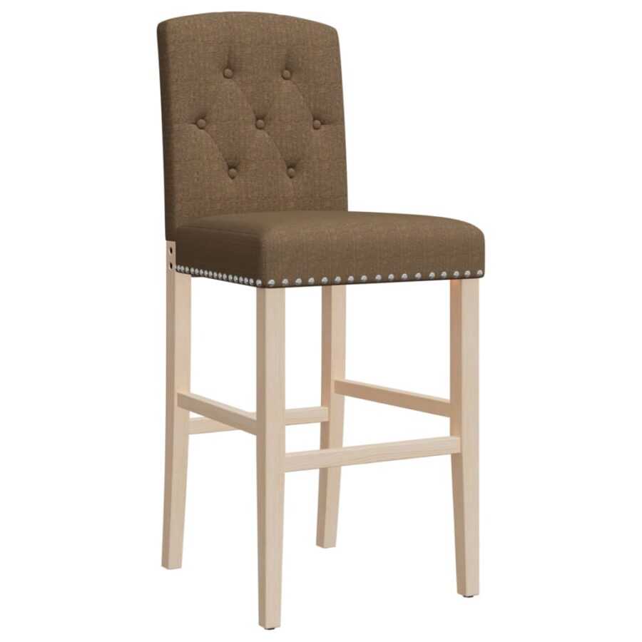 Barstoelen 2 st massief rubberhout en stof - Afbeelding 5