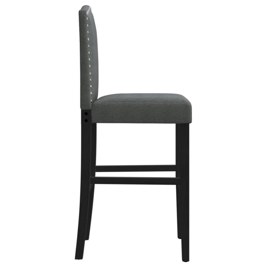 Barstoelen 2 st massief rubberhout en stof - Afbeelding 6