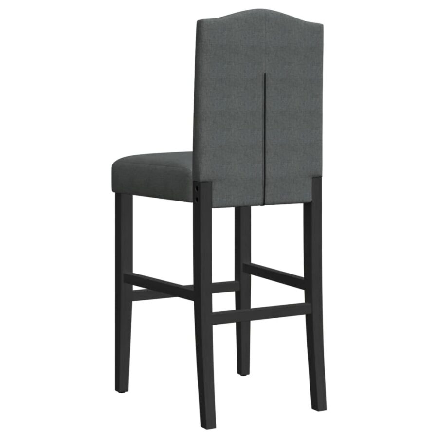 Barstoelen 2 st massief rubberhout en stof - Afbeelding 7