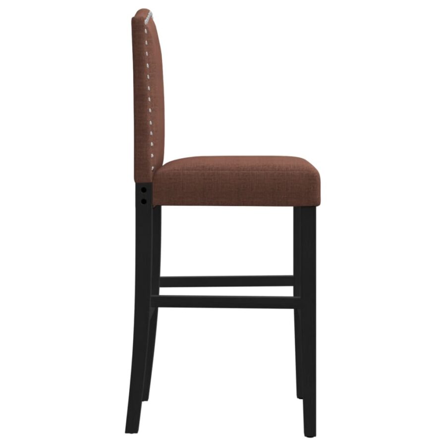 Barstoelen 2 st massief rubberhout en stof - Afbeelding 6