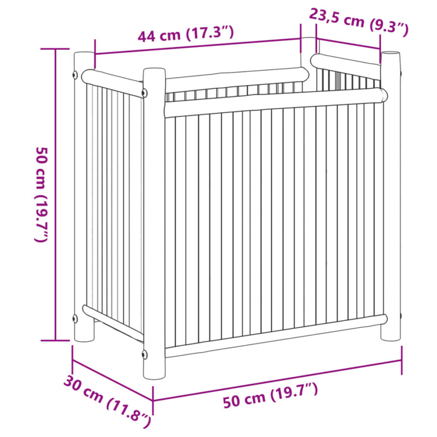 Plantenbak 50x30x50 cm bamboe - Afbeelding 8