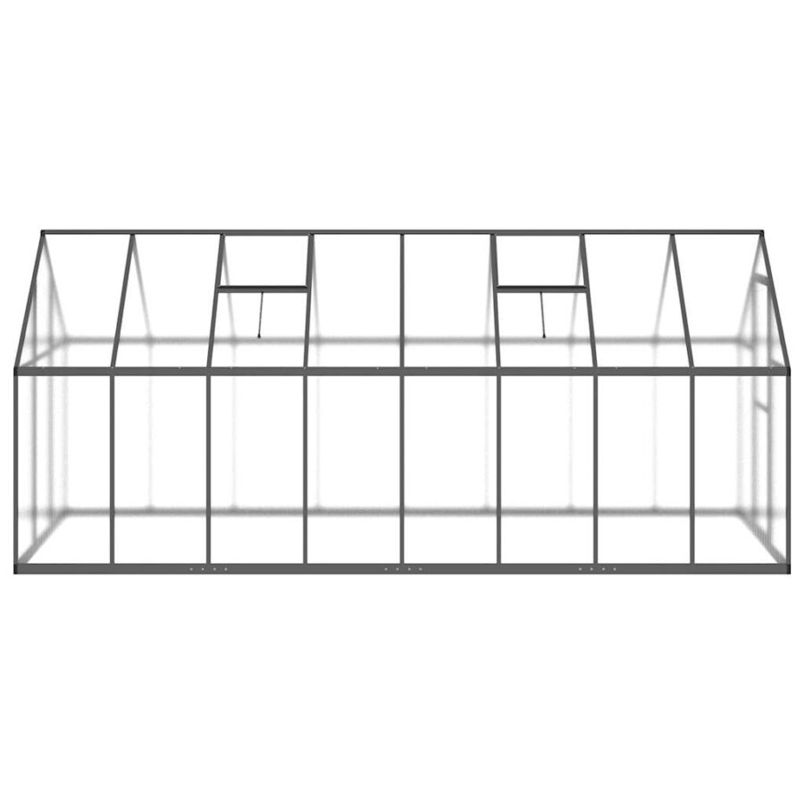 Tuinkas met basisframe 445x169x195 cm aluminium antracietkleur - Afbeelding 4
