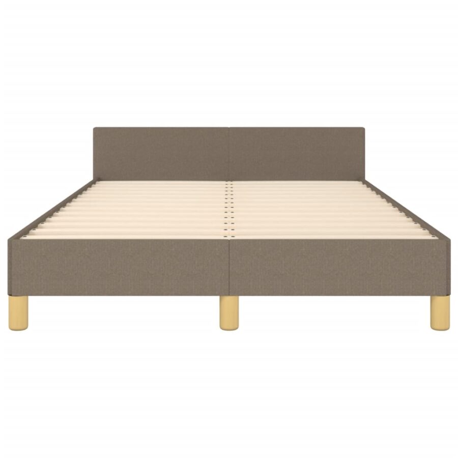 Bedframe met hoofdbord stof taupe 120x190 cm - Afbeelding 6