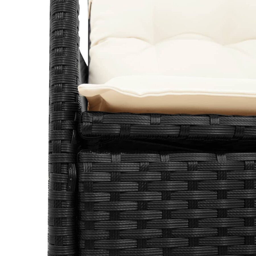 9-delige Tuinset poly rattan zwart - Afbeelding 6