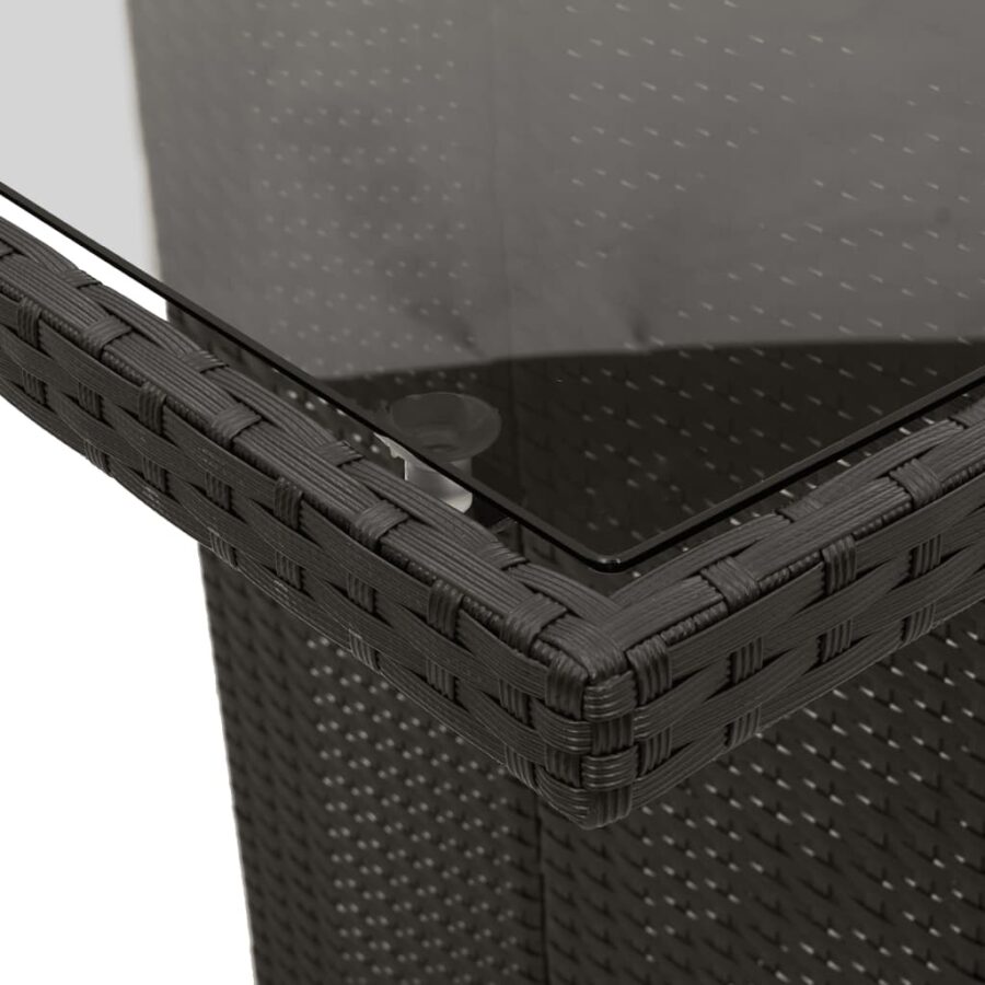 9-delige Tuinset poly rattan zwart - Afbeelding 7