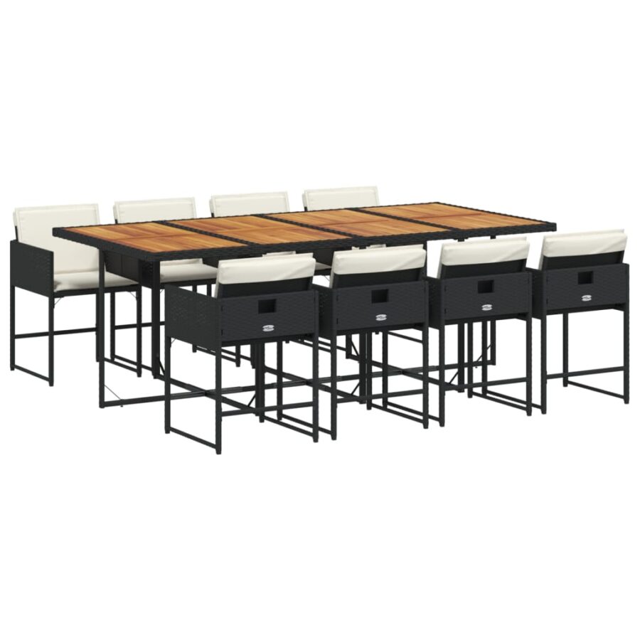 9-delige Tuinset poly rattan zwart - Afbeelding 2