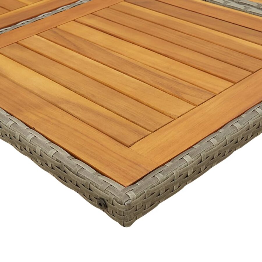 9-delige Tuinset met kussens poly rattan grijs - Afbeelding 7