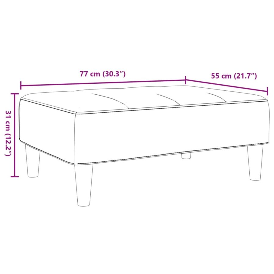 Voetenbank 77x55x31 cm stof lichtgrijs - Afbeelding 8