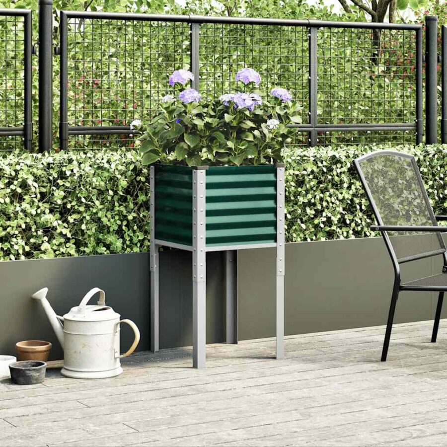 Plantenbak 45x45x88 cm staal groen - Afbeelding 3