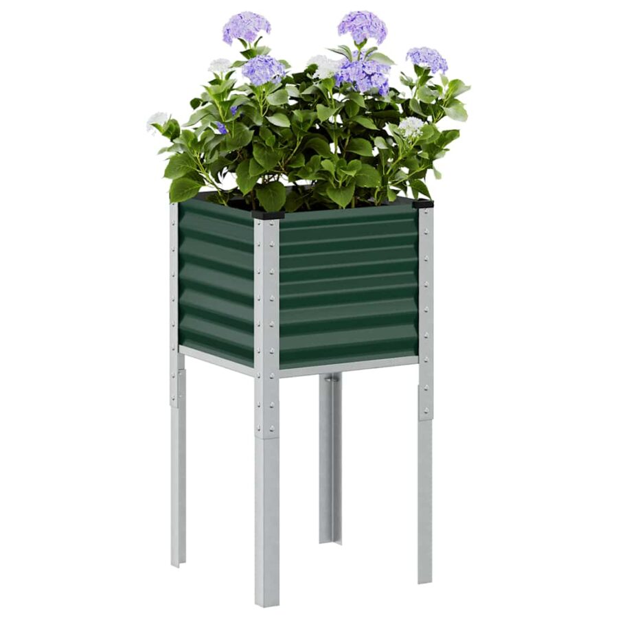 Plantenbak 45x45x88 cm staal groen