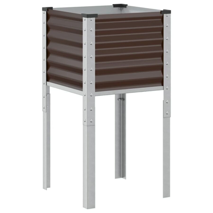 Plantenbak 45x45x88 cm staal bruin - Afbeelding 2