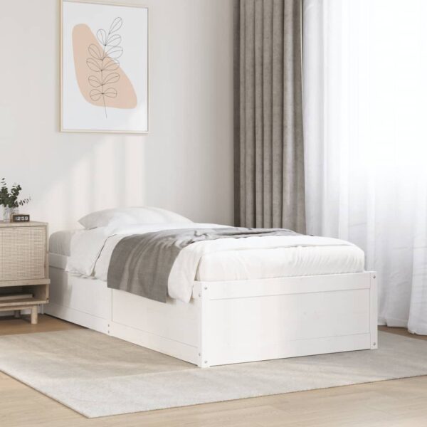 Bedframe zonder matras massief grenenhout wit 90x190 cm
